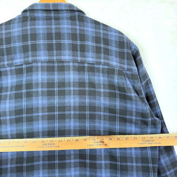 Marmot Ridgefield Heavyweight Flannel Sherpa Lined Snap Jacket Mens XL Blue - Picture 6 of 9
